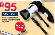 Stylista Essentials Travel Hairdryer Set