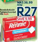 Rennie Antacid Tablets Assorted-48s