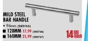 Mild Steel Bar Handle -128mm Each
