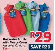 Hot Water Bottle With Fleece Cover-Each