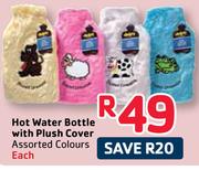 Hot Water Bottle With Plush Cover-Each