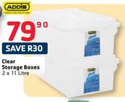 Addis Clear Storage Boxes-2x11L