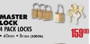 Master Lock 4 Pack Locks-40mm
