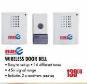  Ellies Wireless Door Bell 45n Signal Range(Includes 2xReceivers) 