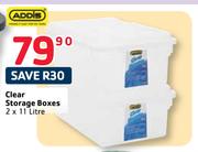 Addis Clear Storage Boxes-2x11ltr