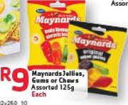 Maynards Jellies, Gums Or Chews Assorted-125g Each