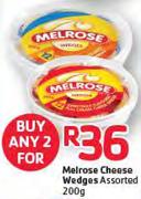 Melrose Cheese Wedges Assorted-2x200gm Each