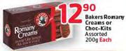 Bakers Romany Creams Or Choc-Kits Assorted-200gm