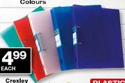 Croxley 2D Transparent Ring Binder Assorted Colours