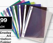 Croxley A4 Presentation Folder Assorted Colours