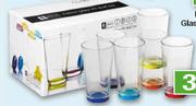 Iris Colour Glass Hi-Ball Set-6-piece per set