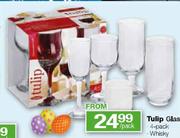 Tulip Whisky Glasses, Assorted-4 pack per pack