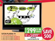 Tek HD Ready 107cm Plasma TV-42"