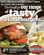 Homeburger Jumbo Pure Lean Beef Burger Patties-100gm