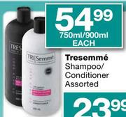Tresemme Shampoo/Conditioner Assorted-750ml/900ml Each