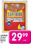 Superior Chicken Breasts Filleted-1Kg Each