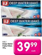 I & J Deep Water Hake Fillets-800g Each 