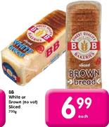 BB White or Brown(No Vat) Sliced-700g Each
