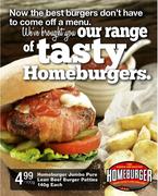 Homeburger Lean Beef Burger Patties-100g Each