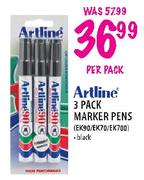 Artline 3 Pack Marker Pens (EK90/EK70/EK700)-per pack