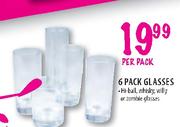 Six Pack Glasses- Per Pack