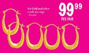 9D Gold And Silver Earings- Per Pair