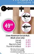 Aluminium Curtain Rods(Black colour Only) Fleur Delis Finial- Each