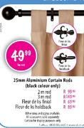 Aluminium Curtain Rods(Black colour Only)- 25mm
