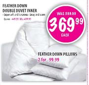 Feather Down Double Duvet Inner- Each