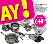 Stainless Steel Cookware Set- 21 Piece