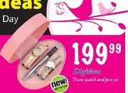 Digitime Twin Watch And Pen Set
