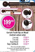 Curtain Track Clip-On Wood(Walnut Colour Only)- 2m
