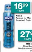 Nivea Aerosol For Men Assorted-150ml Each