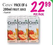 Ceres 200ml Fruit Juice Assorted-6 per pack
