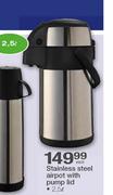Stainless Steel Airpot With Pump Lid-2.5Ltr Each