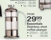 Essentials Staainless Steel Coffee Plunger-350ml Each