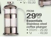 Essentials Staainless Steel Coffee Plunger-1Ltr