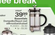 Essentials Dompelkoffiepot Met Silikoonhandvatsel-1Ltr