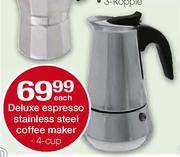 Deluxe Espresso Stainless Steel Coffee Maker-4 Cup Each