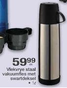 Vlekvrye Staal Vakuumfles Met Swartdeksel-1Ltr Elk