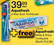 Aquafresh 3-Way Buzz Toothbrush-Each