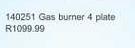 Gas Burner 4 Plate