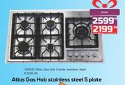 Atlas Gas Hob Stainless Steel 4 Plates