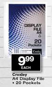 Croxley A4 Display File 20 Pockets-each