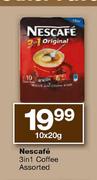 Nescafe 3-In-1 Coffee Assorted-10 x 20g