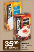 Nescafe Cappuccino Sticks Assorted-10's Per Pack