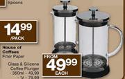 Glass & Sillicone Coffee Plunger-1Ltr 