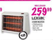 Logik 3 Bar Heater-600/1200/1800W