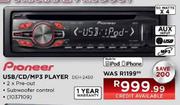 Pioneer USB/CD/MP3 Player-DEH2450