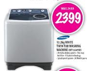 Samsung White Twin Tub Washing Machine-13.2 kg (WT131PIW)